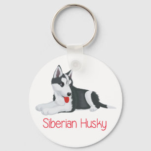 Love Siberian Husky Puppy Dog Chaveiro