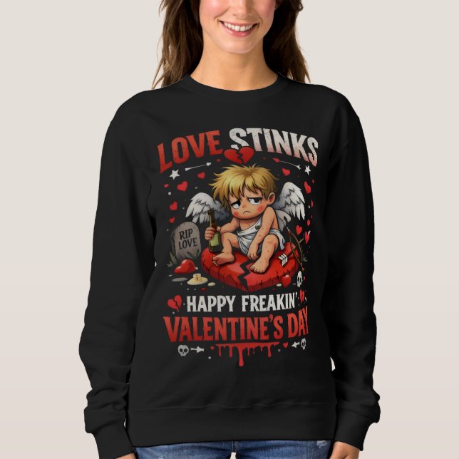 "Love Stinks" T-Shirt | Anti-Valentine's Day Cupid (Frente)