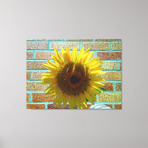 Love Sunflower Stretch Canvas Print