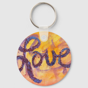 Love Sunset Ouro Glow Painting Chaveiro