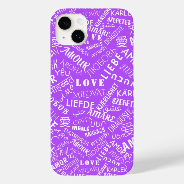 Love Text Purple capas de iphone - Escolher Cores (Verso)
