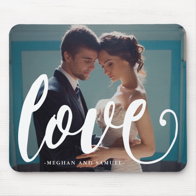 Love Typografia and Names Photo Mousepad (Frente)