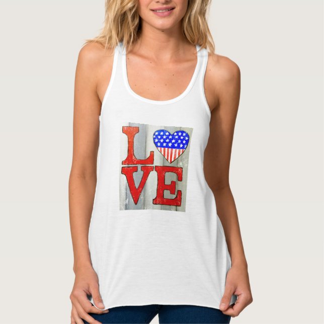 Love U.S.A. Heart Tanque top (Frente)