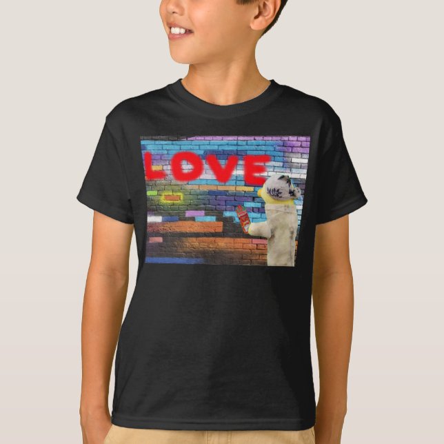 Love USA grafite wall art. T-Shirt (Frente)