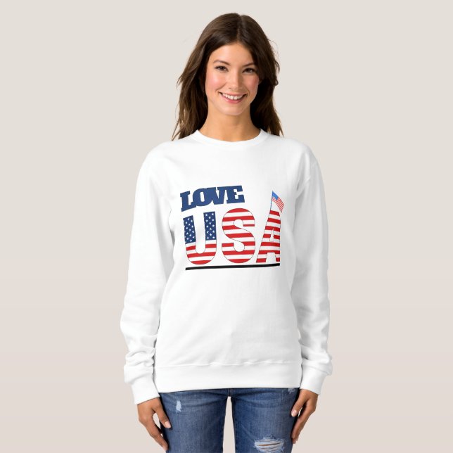 Love USA new trending women camisetas designs 2025 (Frente Completa)