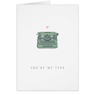 Love Vintage Typewrite Cartão doce e simples