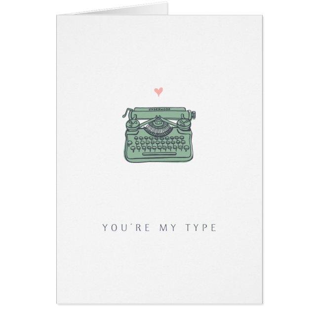 Love Vintage Typewrite | Cartão doce e simples (Frente)