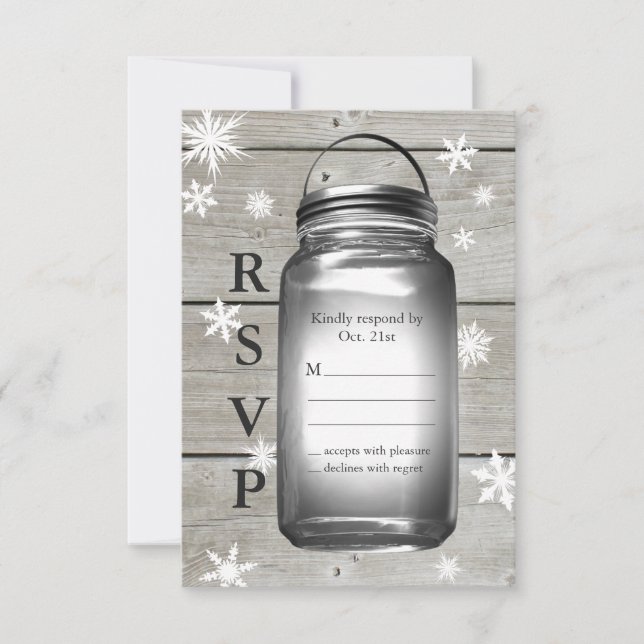 Love Winter Barn Wedds RSVP (Frente)