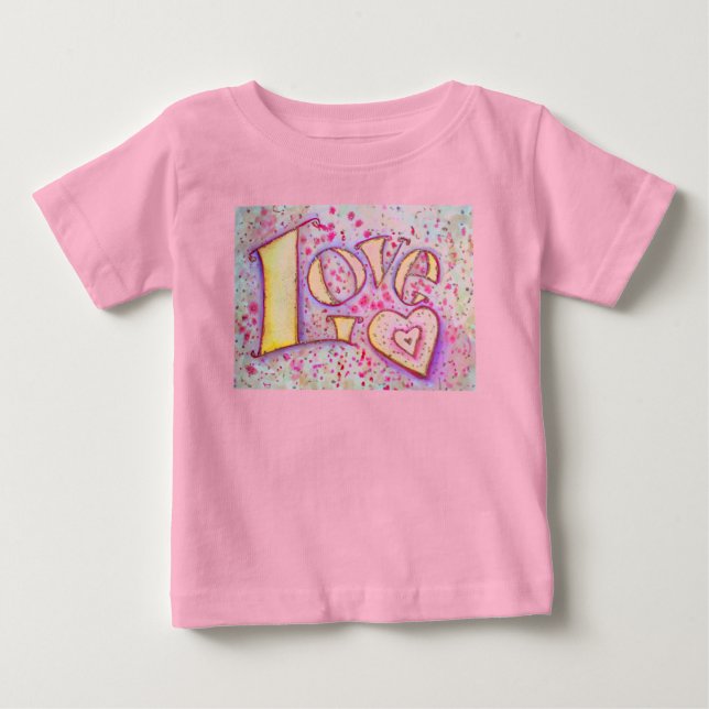 Love Word Art Painting Custom T-Shirt (Frente)