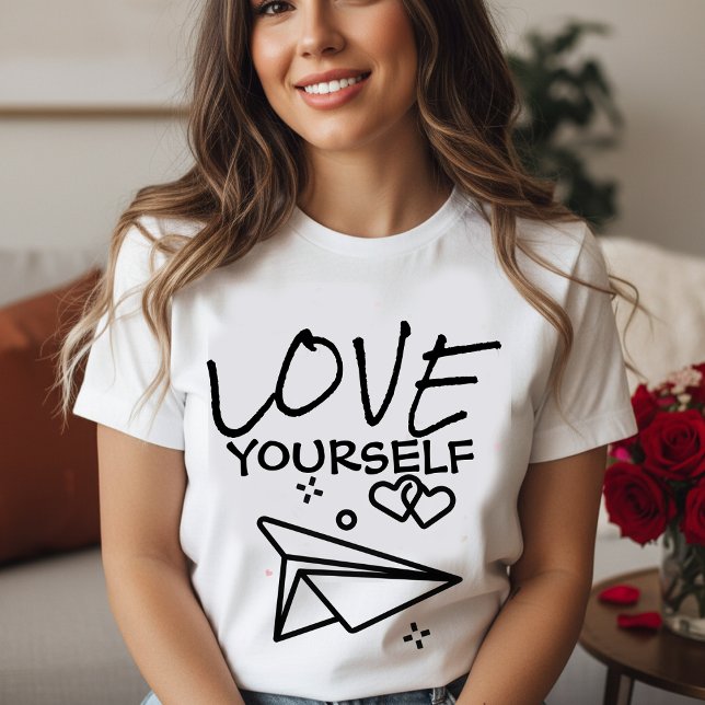 "Love Yourself" Paper Plane T-Shirt  (Criador carregado)