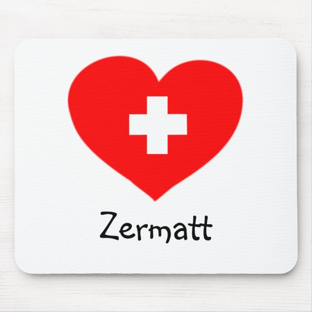 Love Zermatt - Suiço cardíaco mousepad (Frente)