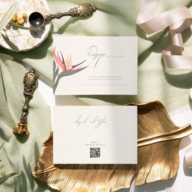 Lovebird na placa RSVP do Paraíso (Criador carregado)