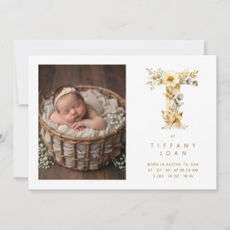 Lovely Gold L Initial with Romantic Floral Design