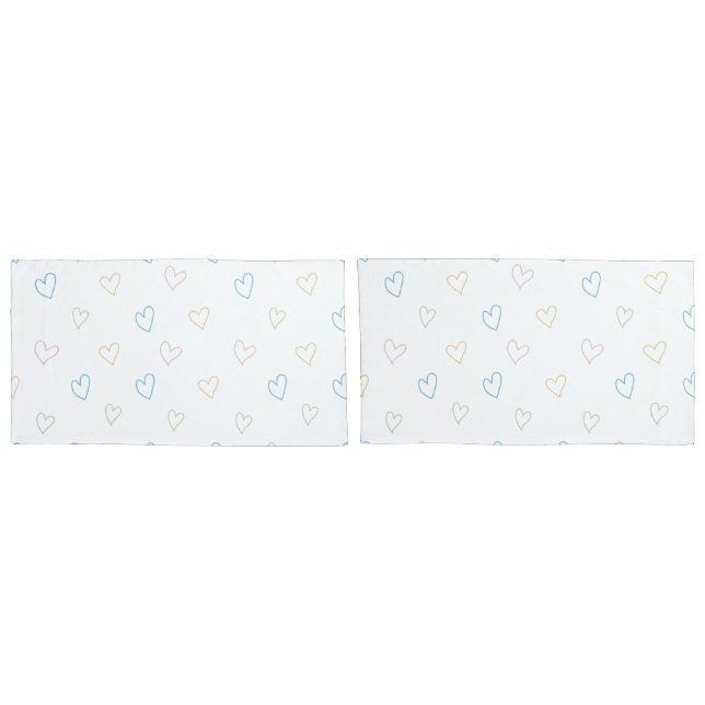 Lovely hearts pattern - Shower Curtain - Large (Traseira-Conjunto)