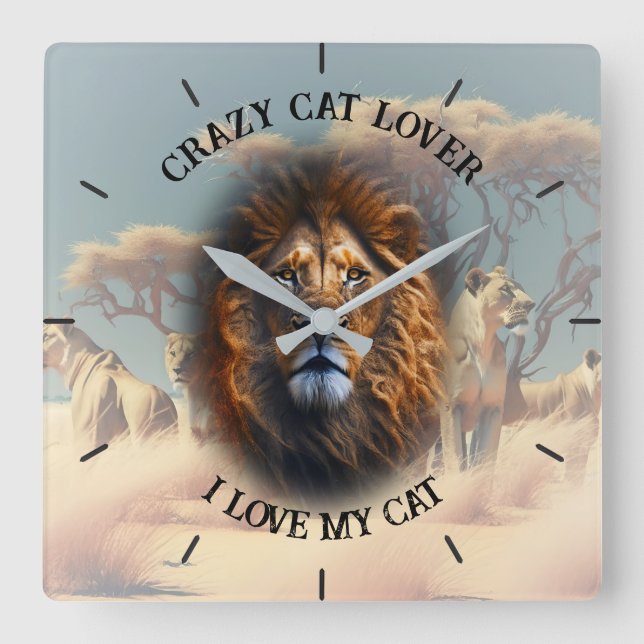"LOVER DE GATO CRAZOADO" Relógio de Parede Persona (Frente)