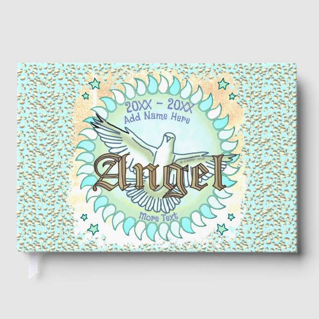 Loving Memory Angel Memorial livro de convidados (Frente)