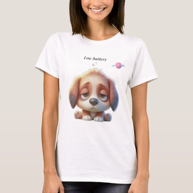 Low Battery Dog T-Shirt (Frente)