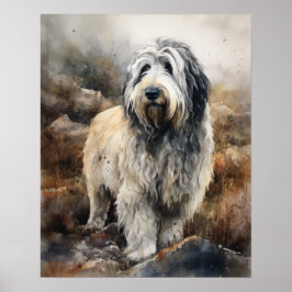 Lowland polonês Sheepdog Dog Art Impressão Poster