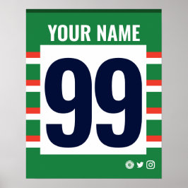 Lstr Tigers Personalizado Poster de Camisa de Rugb