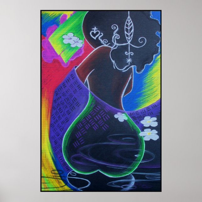 Lua Africana - Impressão Azulejo de Miami (Frente)