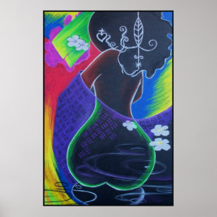 Lua africana - impressão do azulejo de Miami