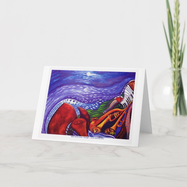 Lua azul sobre o CARTÃO de Chicago (Frente)