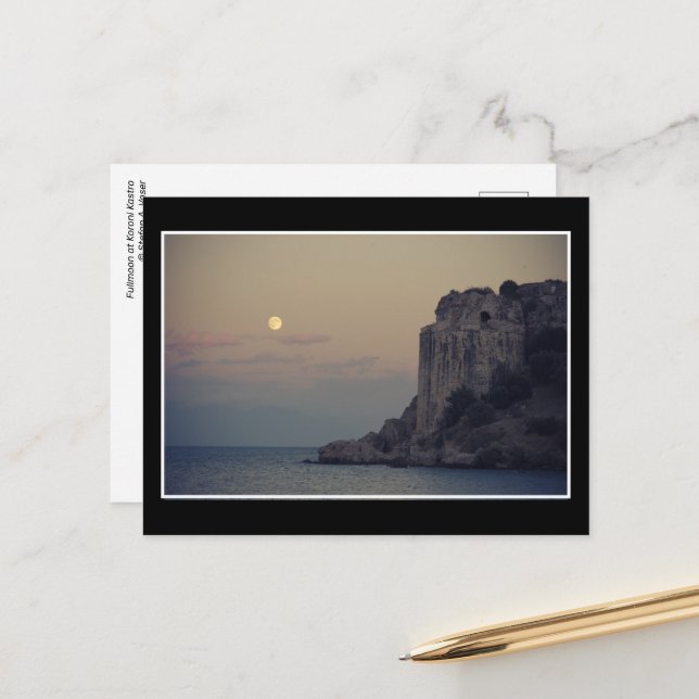 Lua cheia em Koroni Kastro - Cartão postal (Frente/Verso In Situ)