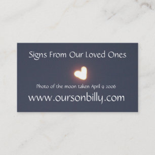 Lua dada forma coração do cartão de visita