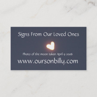 Lua dada forma coração do cartão de visita