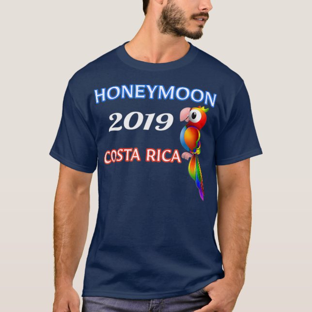 Lua de mel Costa Rica 2019 Camisa de papagaio colo (Frente)