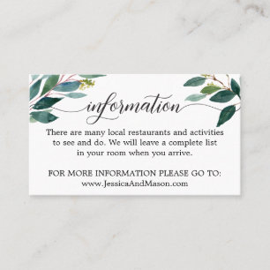 Lua de mel e cartão de gabinete de informação