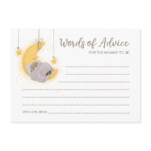 Lua de Urso Dormindo Palavras Neutras de Cartões d