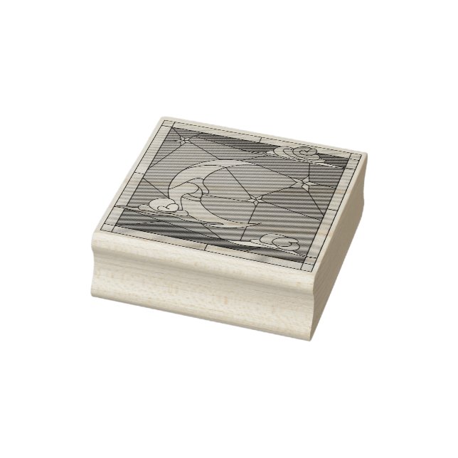 Lua de vidro, estrelas e cápsulas Carimbo de borra (Carimbo)