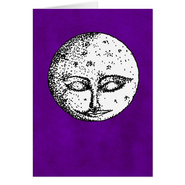 Lua do sono no cartão violeta intenso (Frente)
