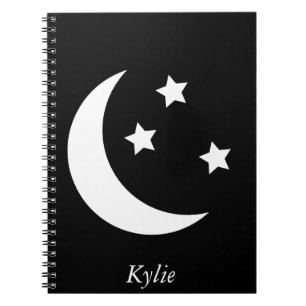 Lua e caderno personalizados das estrelas