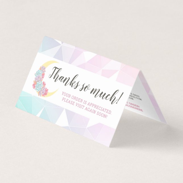 Lua e Cartões de agradecimentos Místico de Boho Pa (Frente)