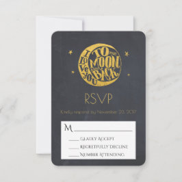 Lua e Estrelas com RSVP de Casamento Romântico