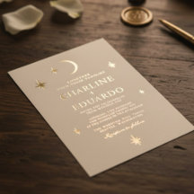 Lua e Estrelas Estrelas Celestiais Bodas de Ouro