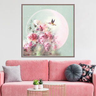 Lua E Flores - Canvas