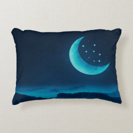 Lua e Montanhas do Quarto Azul | Almofada Decorati
