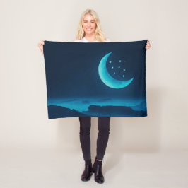 Lua e Montanhas do Quarto Azul | Cobertor de Lã