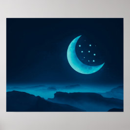 Lua e Montanhas do Quarto Azul | POSTER