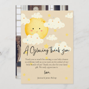 Lua e Stars Chá de fraldas Cartões de agradeciment