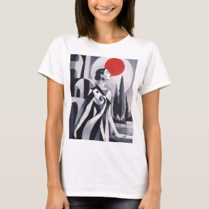 Lua Escarlate: Camiseta Gráfica Feminina Estilizad