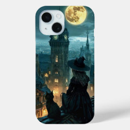 ​ Lua Lente Gótica Bruxa e Gato Negro no iPhone C