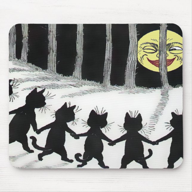 Lua Mousepad do gato preto de Louis Wain (Frente)