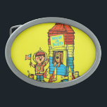 Lua ou busto!<br><div class="desc">Artista: O menino do deGroot | de Lee que veste o capacete do fishbowl está ao lado do foguete caseiro com cão para dentro</div>
