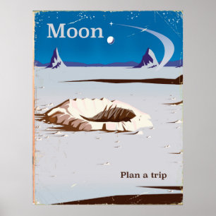 Lua - poster de viagens da ficção científica do