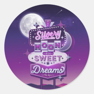 Lua Prateada Deseja Sonhos Doces / Adesivos