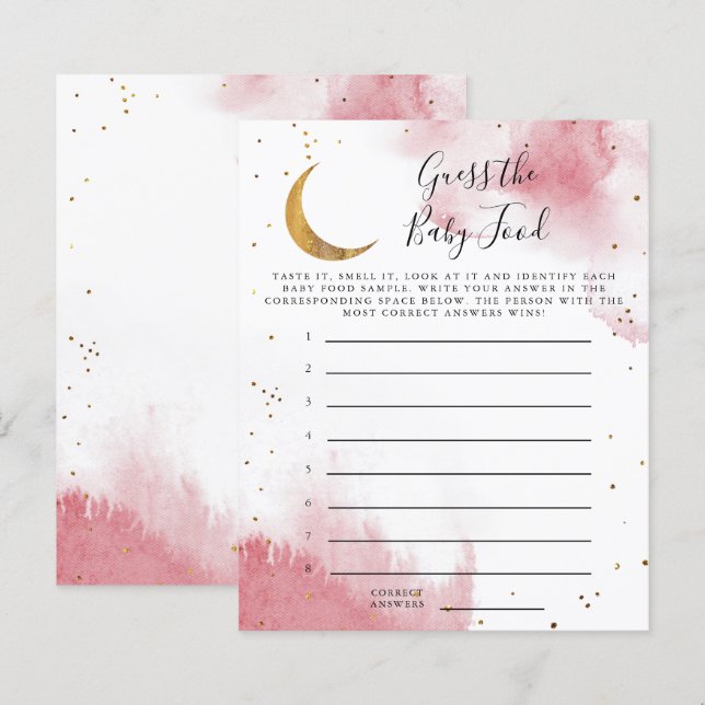 Lua Rosa Imagina O Jogo Do Chá Da Comida Do Bebê (Frente/Verso)